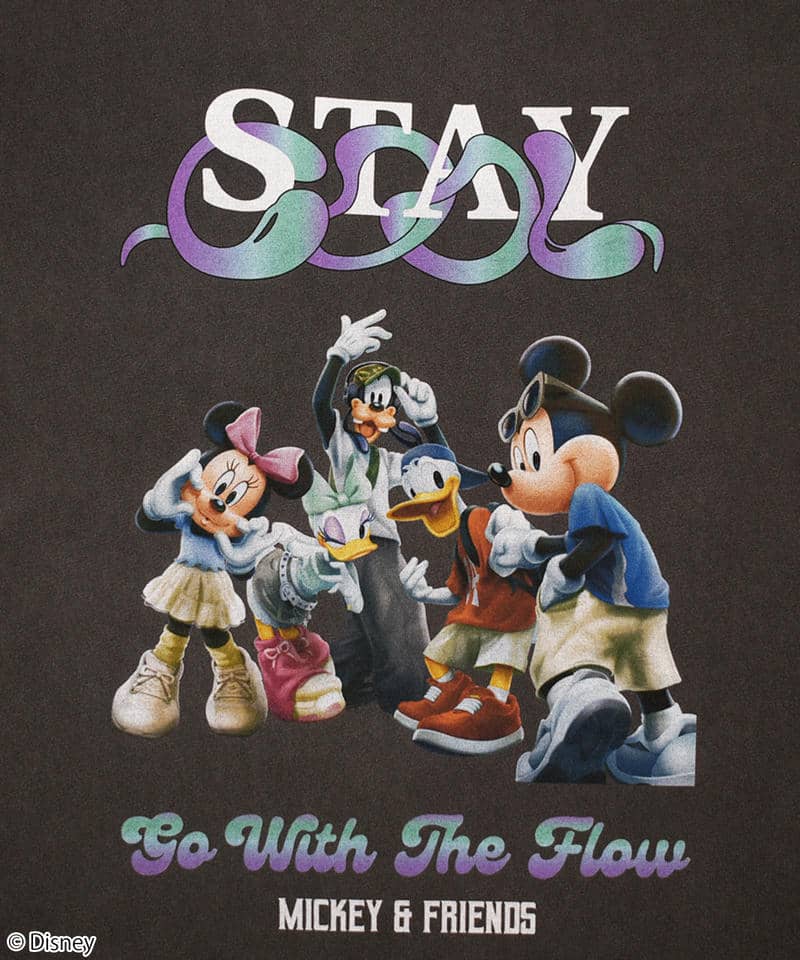 【Disney】ミッキー＆フレンズ集合/Tシャツ(PONEYCOMB TOKYO) 詳細画像 ブラック 2