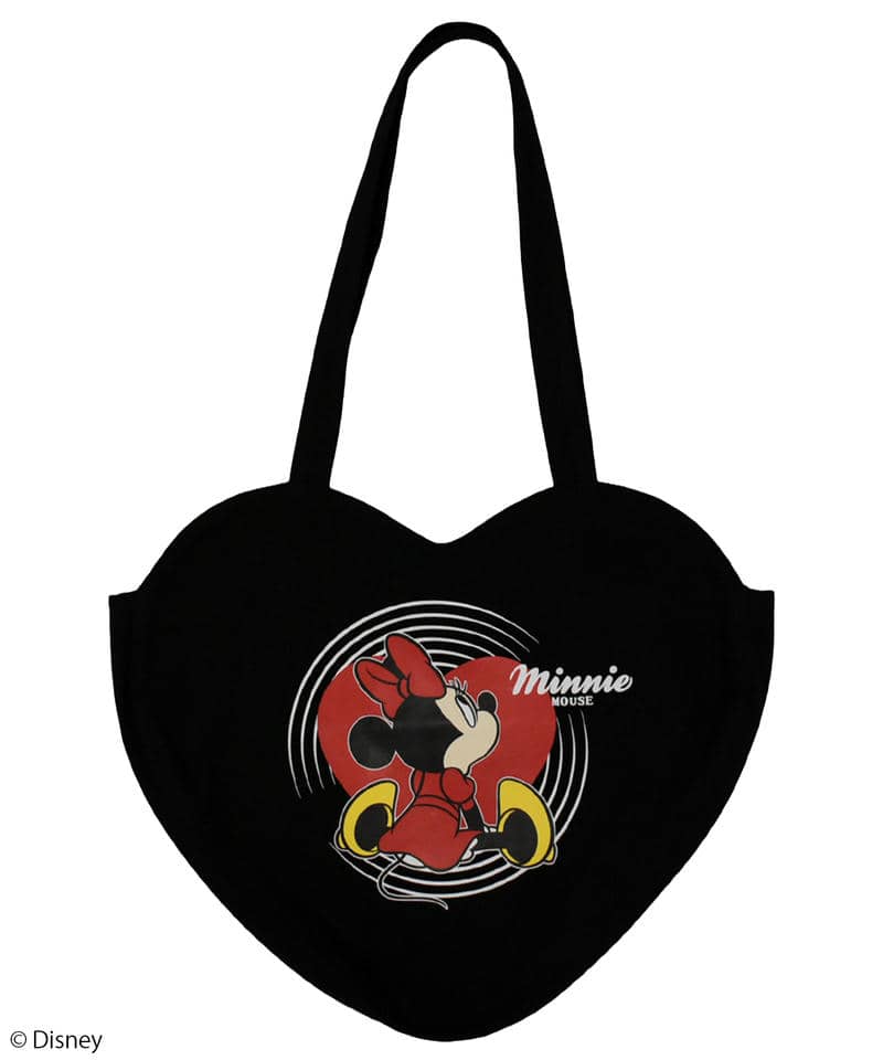 【Disney】ミニー/レコード風/ハート型バッグ 詳細画像 ブラック 1