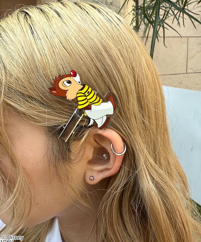 【Disney】チップ＆デール/ヘアクリップ(PONEYCOMB TOKYO) 詳細画像 ワンピース（オフホワイト）&times;カーディガン（ブラック）	 3