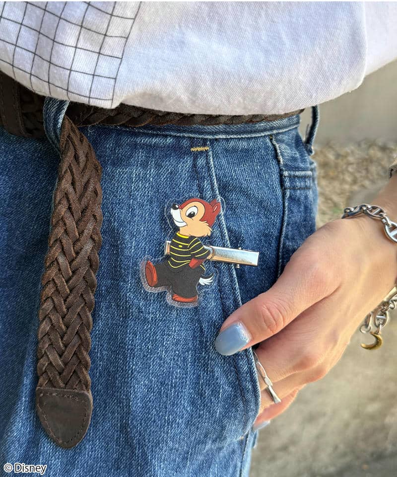 【Disney】チップ＆デール/ヘアクリップ(PONEYCOMB TOKYO) 詳細画像 ワンピース（オフホワイト）&times;カーディガン（ブラック）	 4