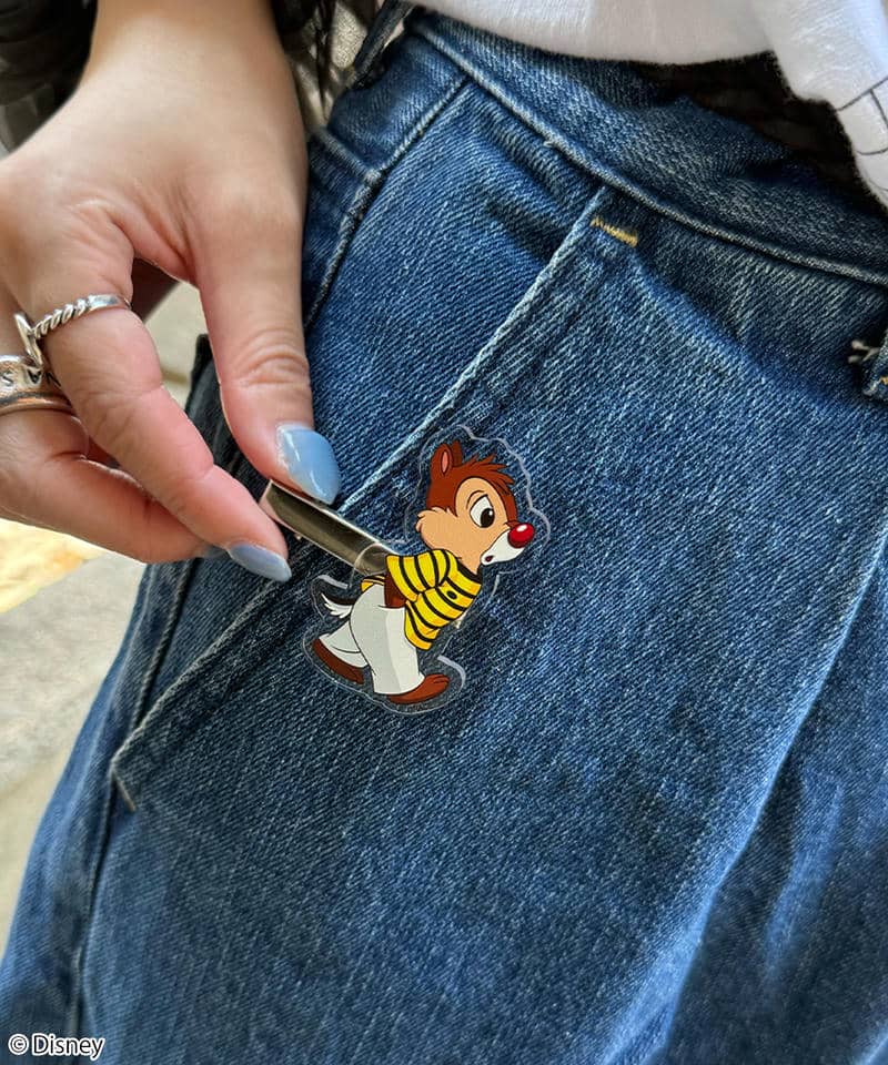 【Disney】チップ＆デール/ヘアクリップ(PONEYCOMB TOKYO) 詳細画像 ワンピース（オフホワイト）&times;カーディガン（ブラック）	 5