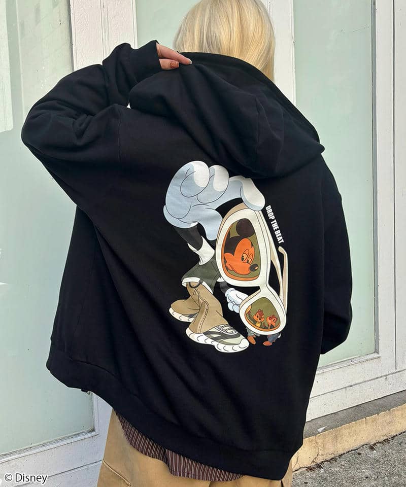 【Disney】ミッキー＆チップ＆デール/ジップパーカー 詳細画像 ブラック 5