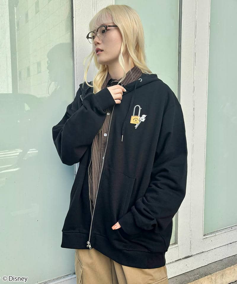 【Disney】ミッキー＆チップ＆デール/ジップパーカー 詳細画像 ブラック 6