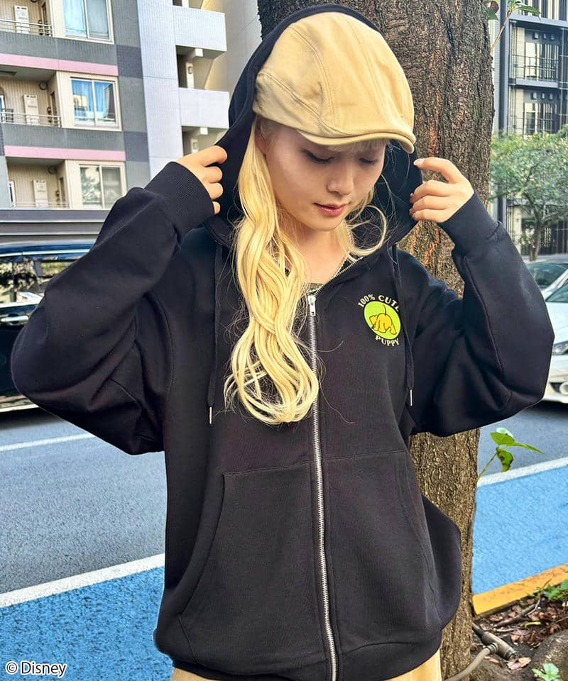 【Disney】プルート＆パピーズ/ジップパーカー 詳細画像 ブラック 6