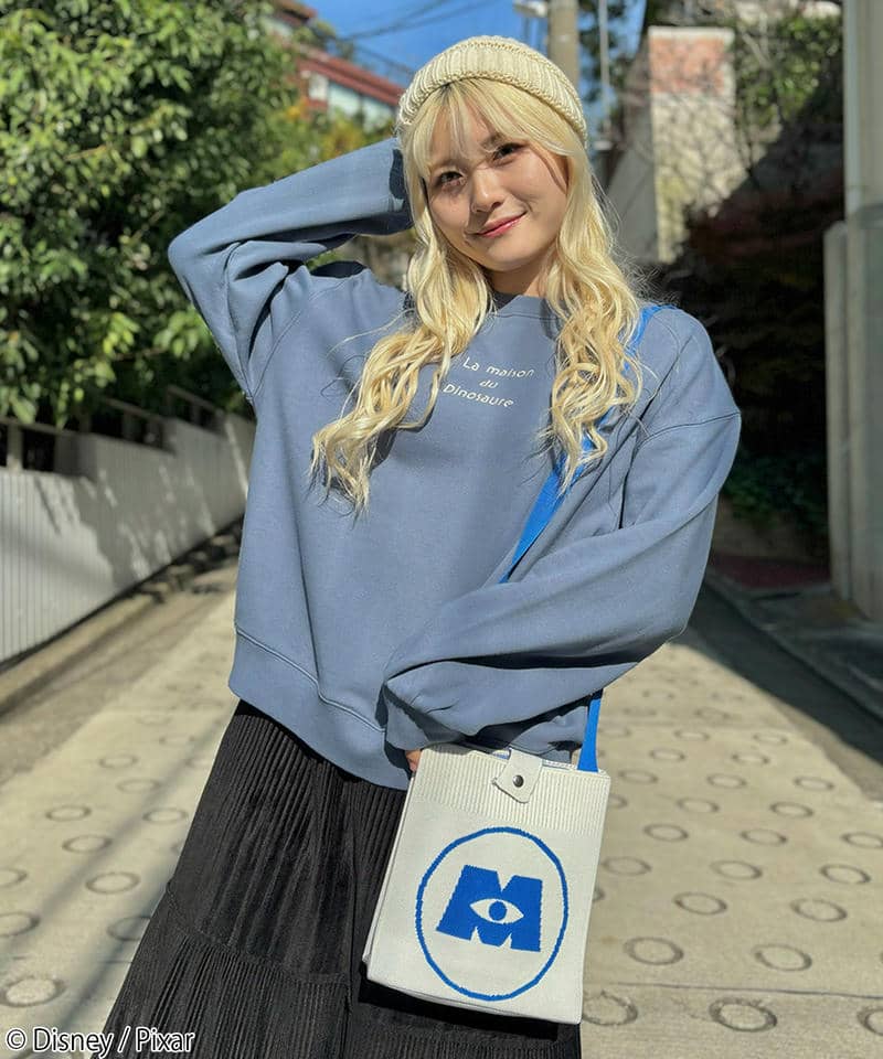 【Disney/PIXAR】モンスターズインクロゴ/ニットバッグ 詳細画像 オフホワイト 5