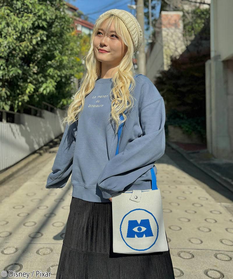 【Disney/PIXAR】モンスターズインクロゴ/ニットバッグ 詳細画像 オフホワイト 6