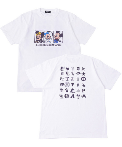 【Disney】【MLB】ミッキーマウス/全球団ロゴ/Tシャツ(PONEYCOMB TOKYO)