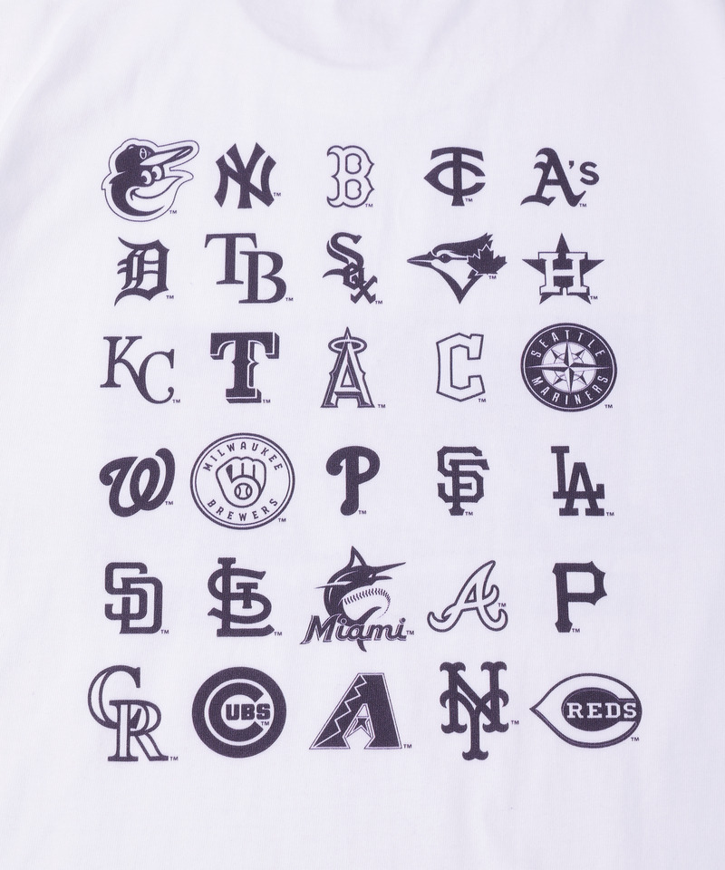 【Disney】【MLB】ミッキーマウス/全球団ロゴ/Tシャツ(PONEYCOMB TOKYO) 詳細画像 ホワイト 3