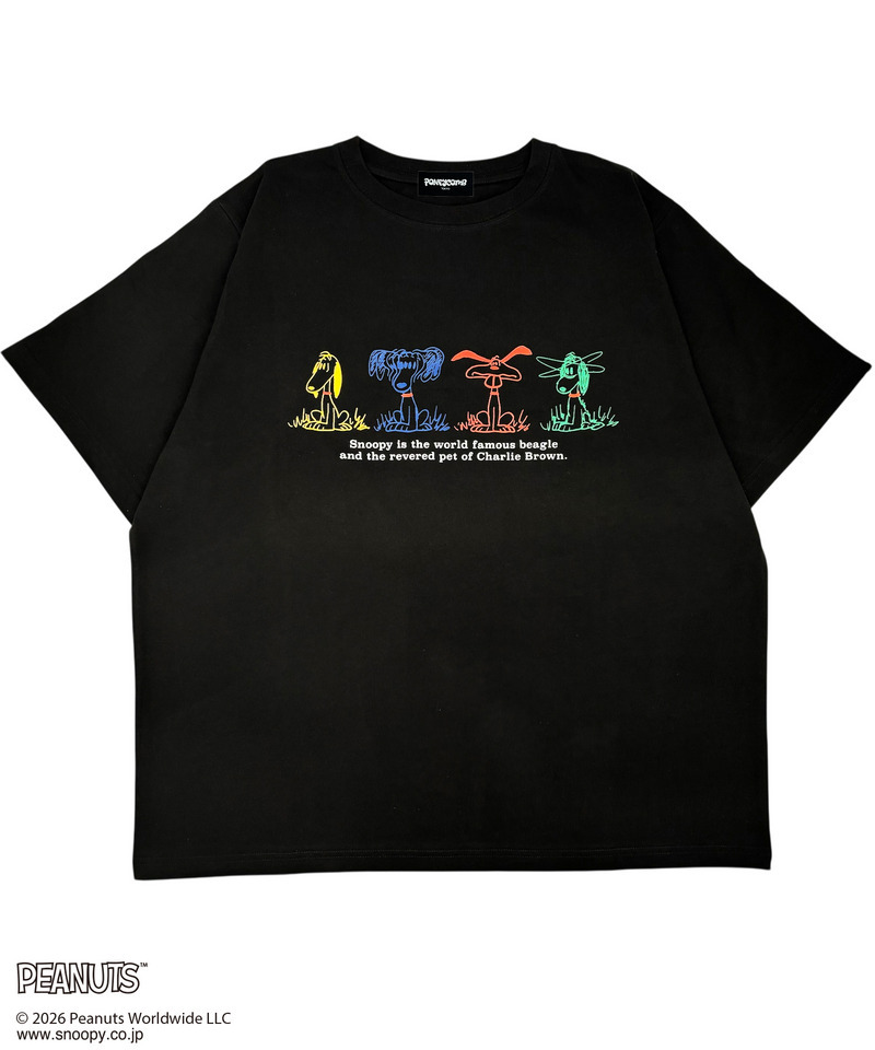【PEANUTS】スヌーピー/Tシャツ(PONEYCOMB TOKYO) 詳細画像 ブラック 1