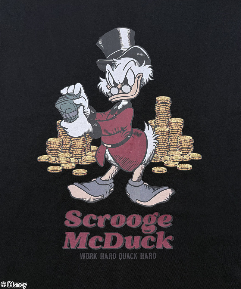 【Disney】スクルージ/Tシャツ(PONEYCOMB TOKYO) 詳細画像 ブラック 2