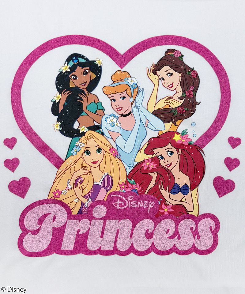 【Disney】プリンセス/ラメTシャツ(PONEYCOMB TOKYO) 詳細画像 ホワイト 2