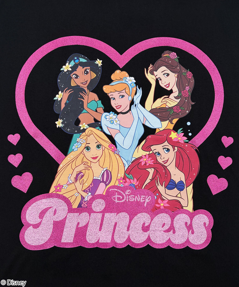 【Disney】プリンセス/ラメTシャツ(PONEYCOMB TOKYO) 詳細画像 ブラック 2