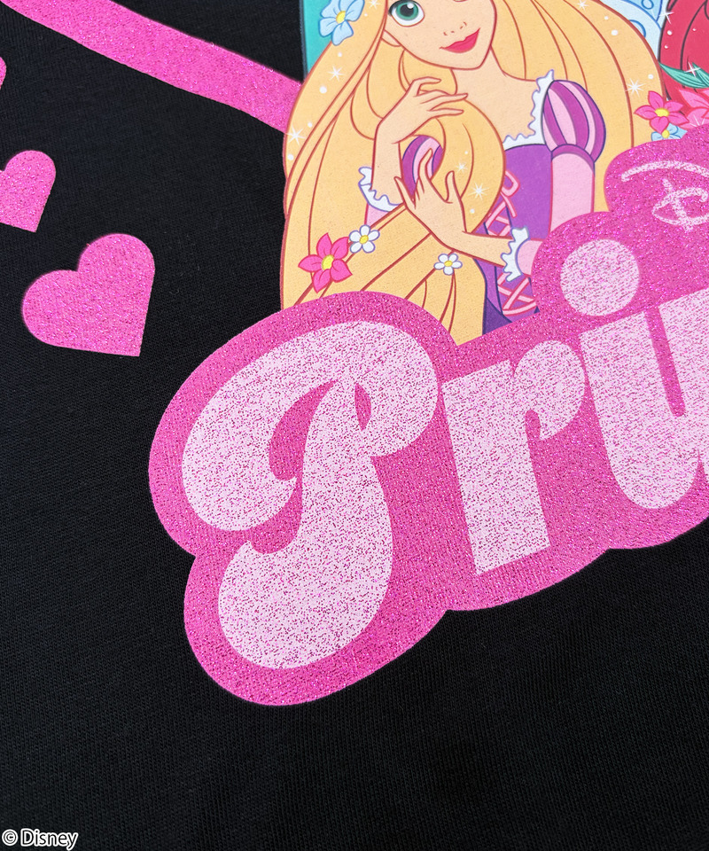【Disney】プリンセス/ラメTシャツ(PONEYCOMB TOKYO) 詳細画像 ブラック 3