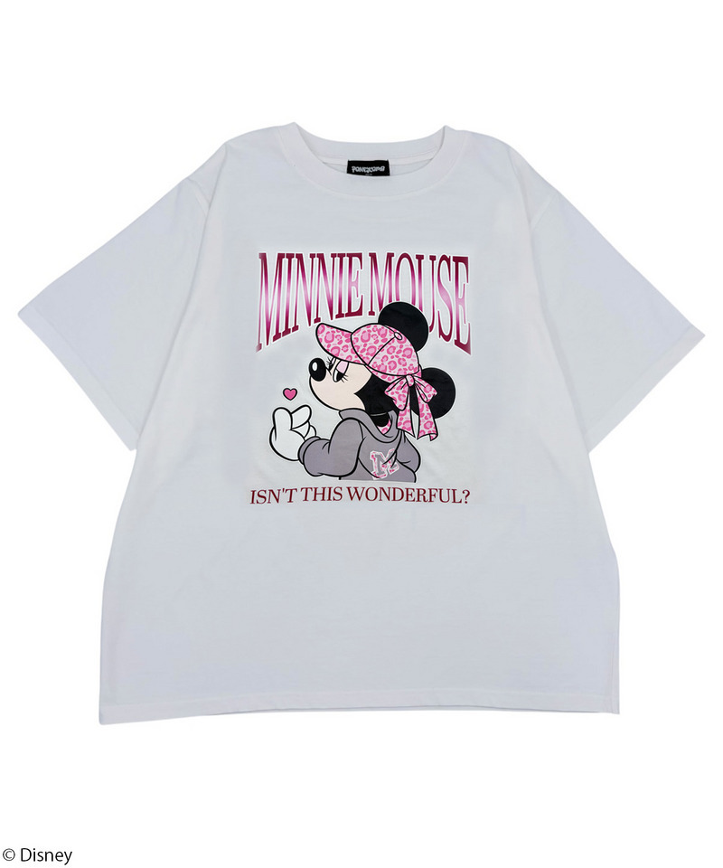 【Disney】ミニーマウス/ヒョウ柄/Tシャツ(PONEYCOMB TOKYO) 詳細画像 ホワイト 1