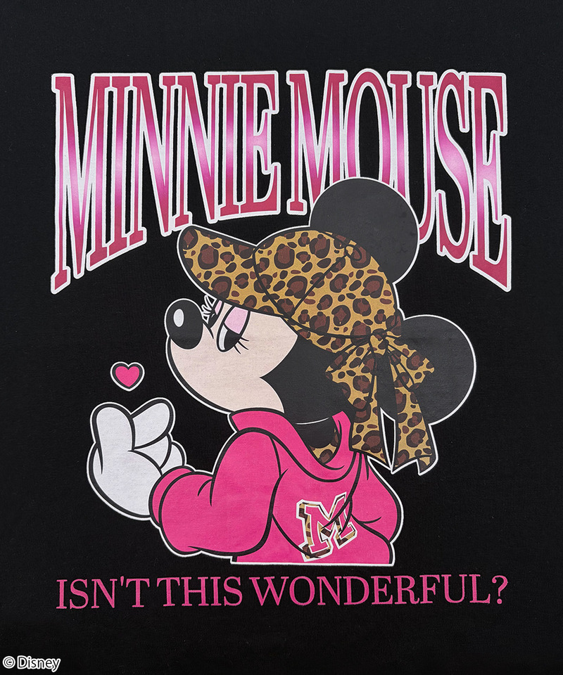 【Disney】ミニーマウス/ヒョウ柄/Tシャツ(PONEYCOMB TOKYO) 詳細画像 ブラック 2