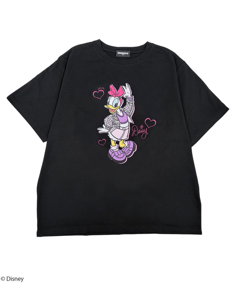 【Disney】デイジーダック/ヒョウ柄/Tシャツ(PONEYCOMB TOKYO) 詳細画像 ブラック 1