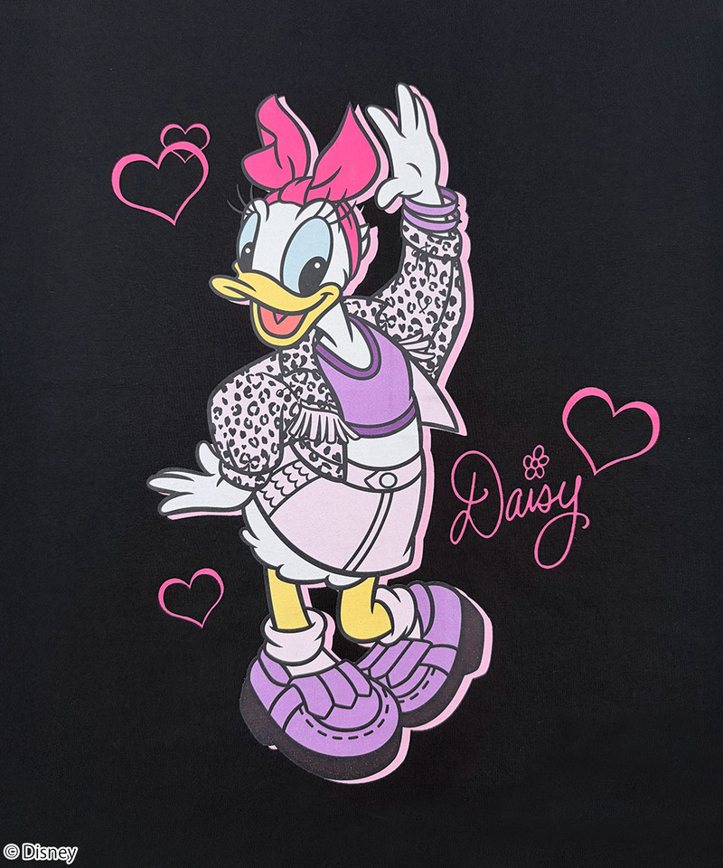 【Disney】デイジーダック/ヒョウ柄/Tシャツ(PONEYCOMB TOKYO) 詳細画像 ブラック 2