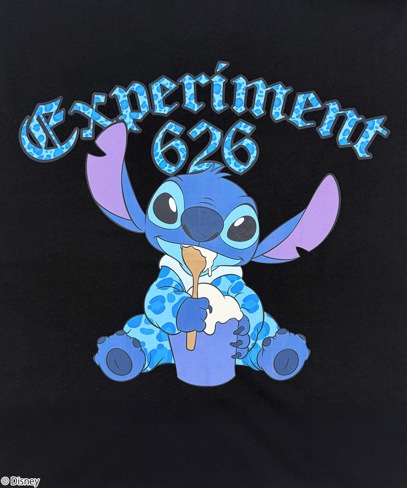 【Disney】スティッチ/ヒョウ柄/Tシャツ(PONEYCOMB TOKYO) 詳細画像 ブラック 2