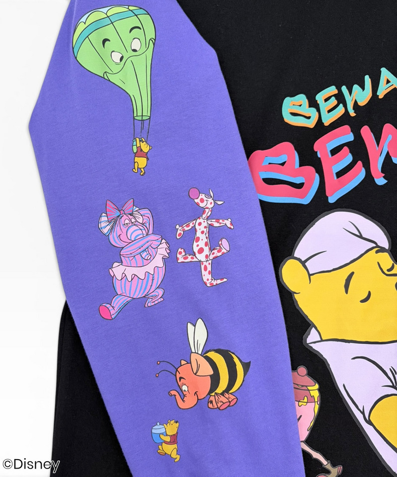 【Disney】くまのプーさん/ロングスリーブTシャツ 詳細画像 ブラック 3