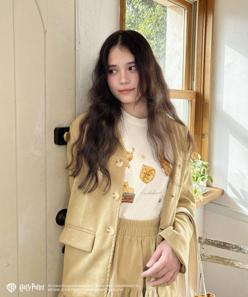 【Harry Potter】キャットプリント Tシャツ 詳細画像 ベージュ 10