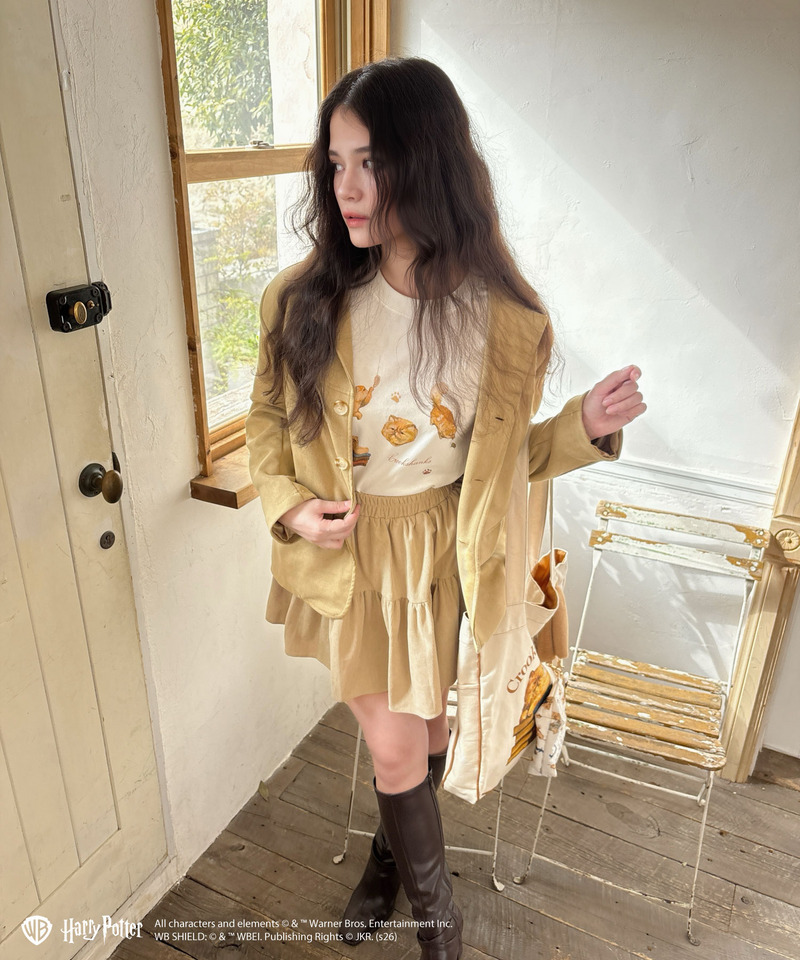 【Harry Potter】キャットプリント Tシャツ 詳細画像 ベージュ 7