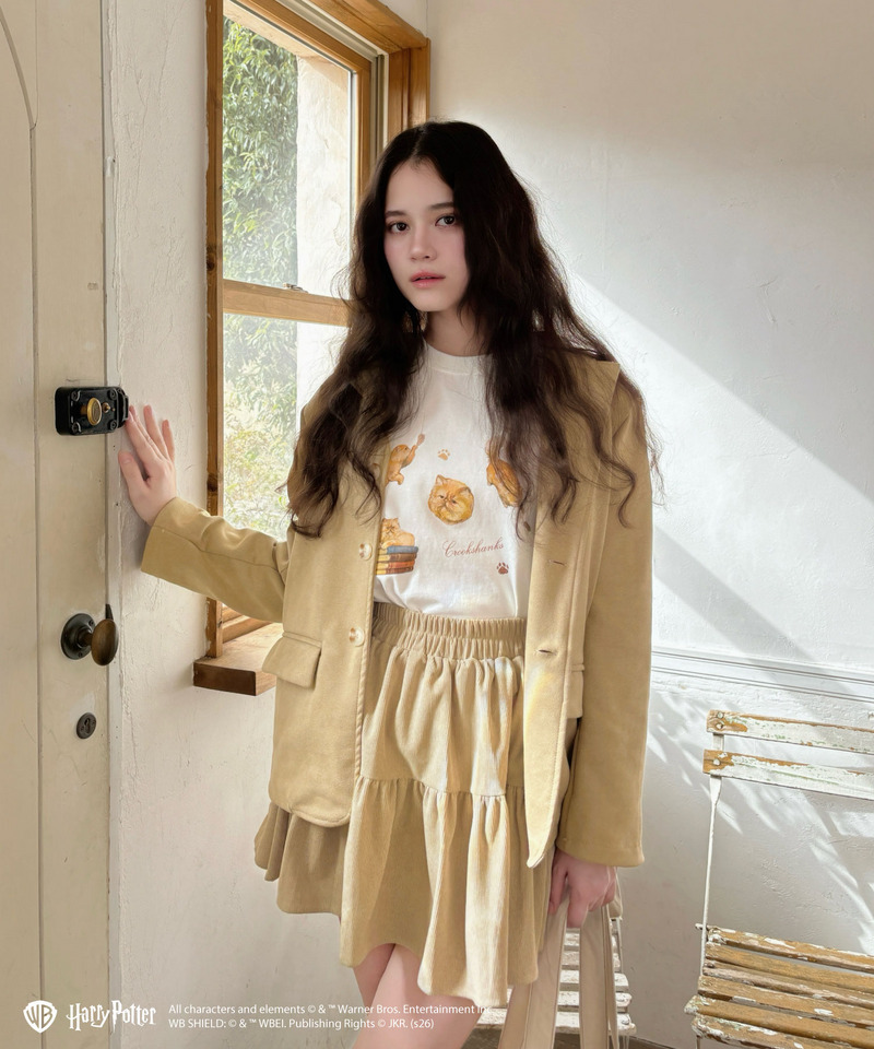 【Harry Potter】キャットプリント Tシャツ 詳細画像 ベージュ 9