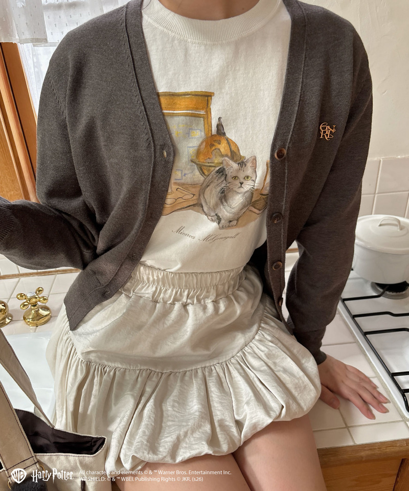 【Harry Potter】キャットプリント Tシャツ 詳細画像 グレー 1