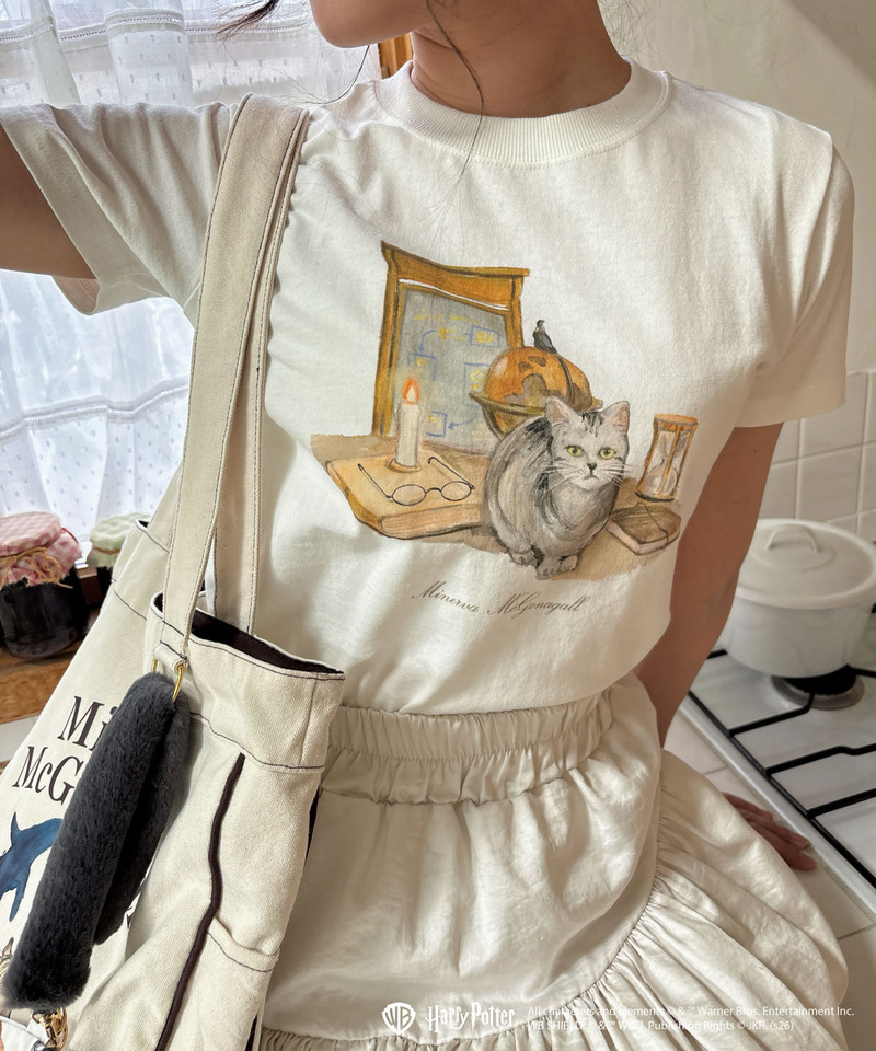 【Harry Potter】キャットプリント Tシャツ 詳細画像 グレー 5