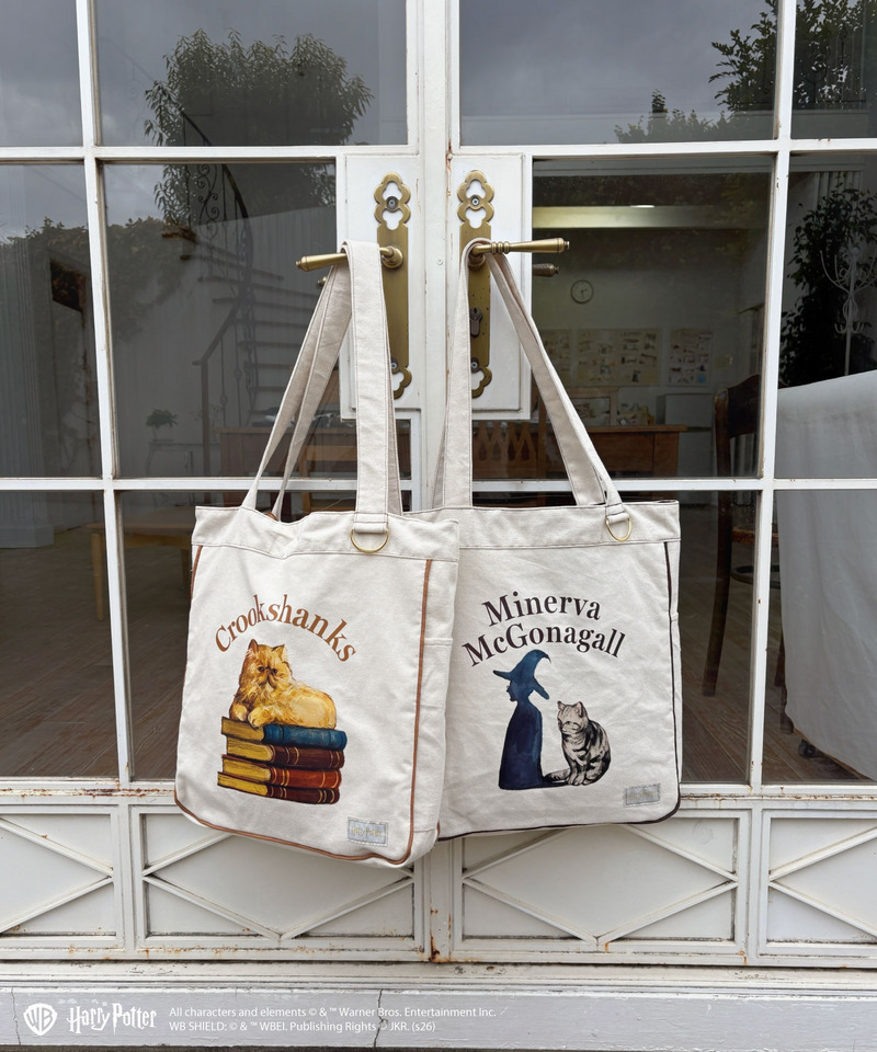 【Harry Potter】キャットプリント トートバッグ 詳細画像 ベージュ 10