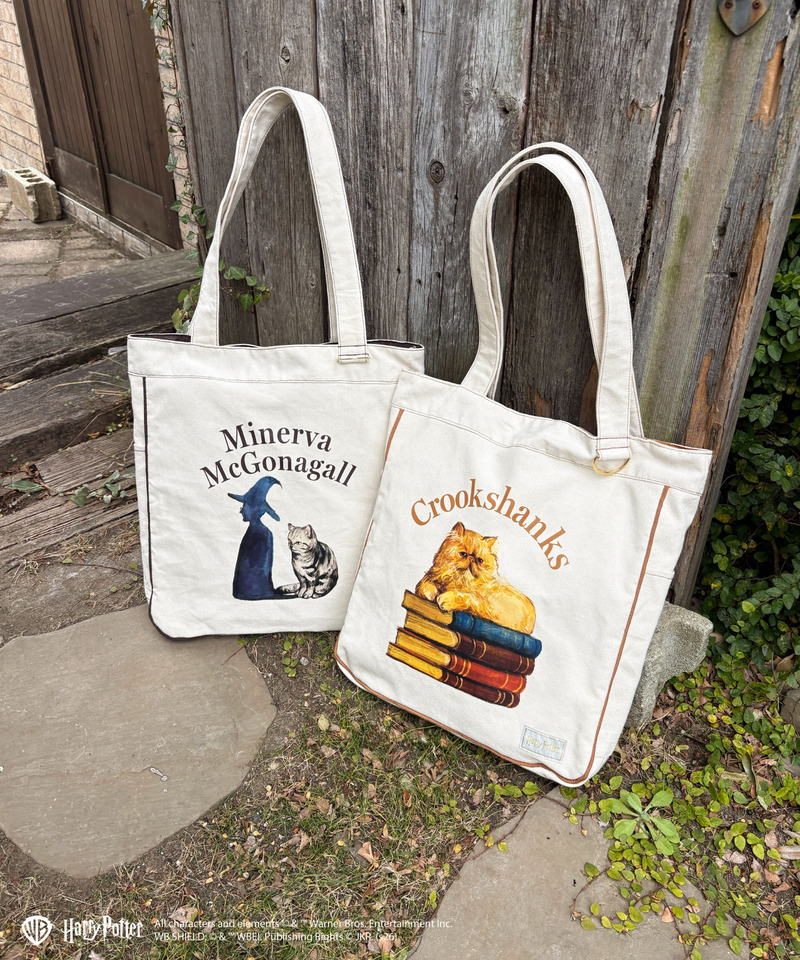 【Harry Potter】キャットプリント トートバッグ 詳細画像 ベージュ 11