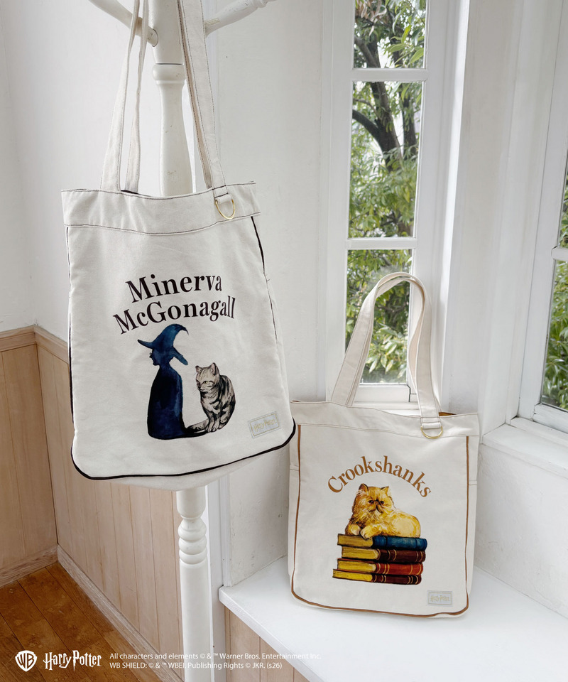 【Harry Potter】キャットプリント トートバッグ 詳細画像 ベージュ 12