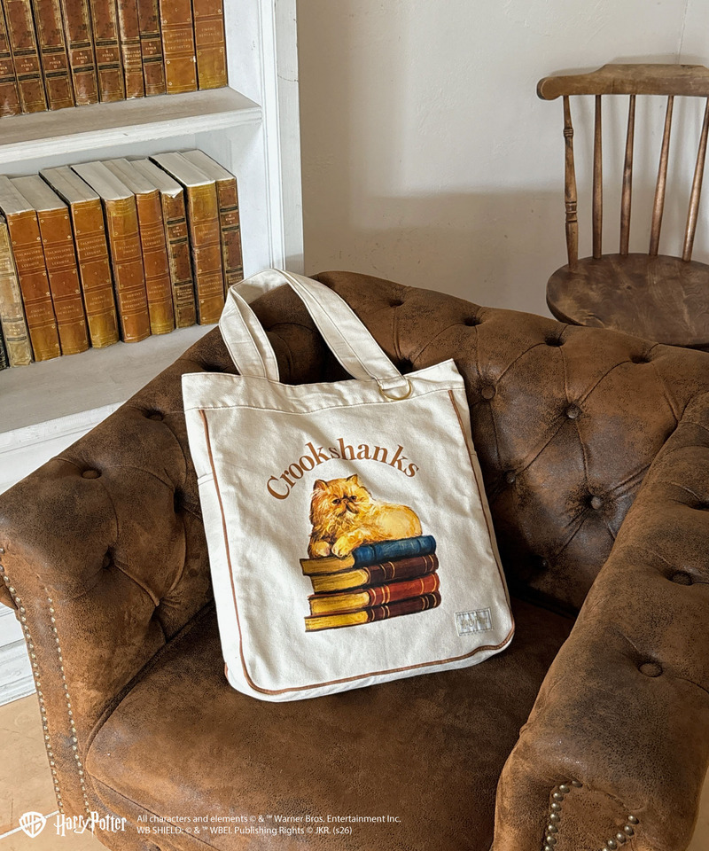 【Harry Potter】キャットプリント トートバッグ 詳細画像 ベージュ 4