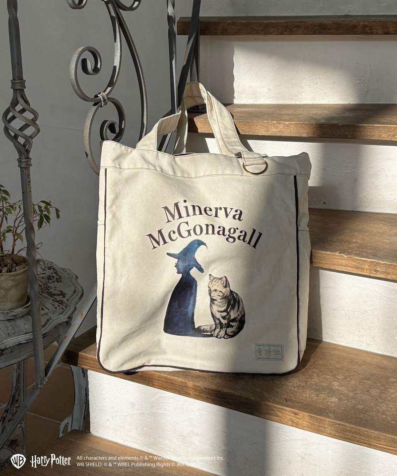 【Harry Potter】キャットプリント トートバッグ 詳細画像 グレー 3