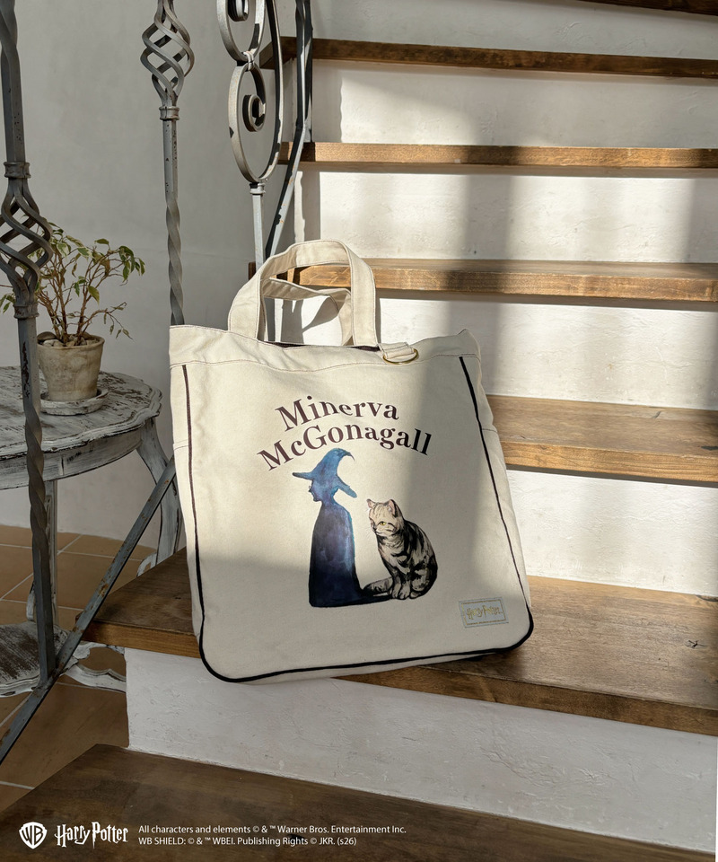 【Harry Potter】キャットプリント トートバッグ 詳細画像 グレー 4