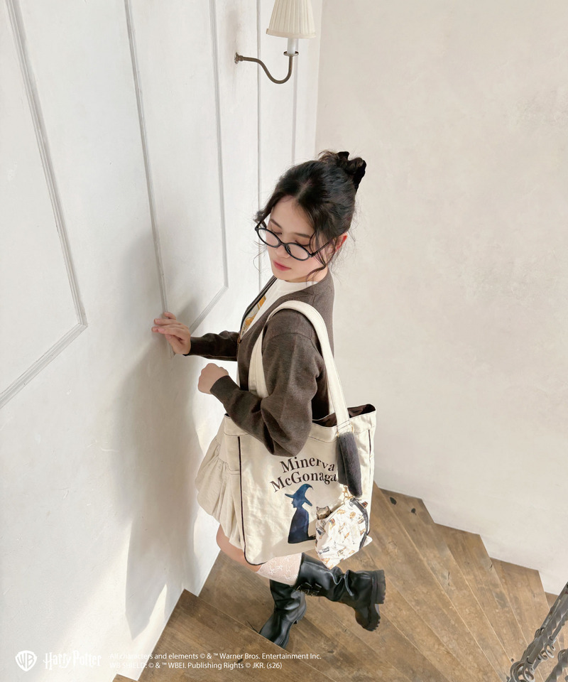 【Harry Potter】キャットプリント トートバッグ 詳細画像 グレー 8