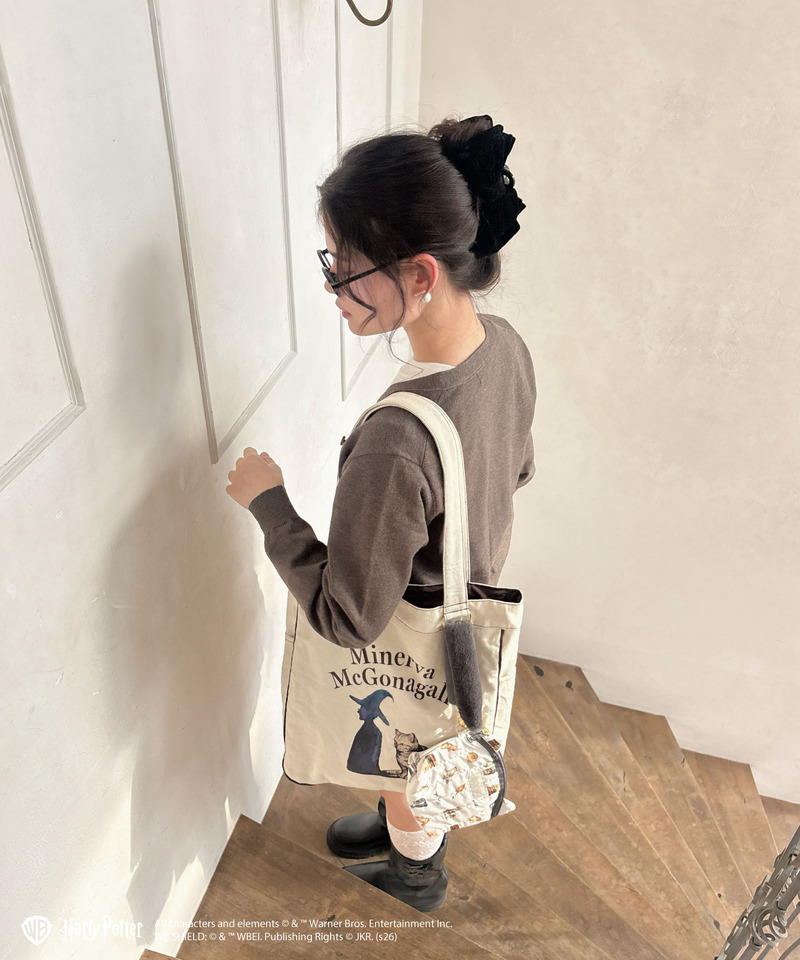 【Harry Potter】キャットプリント トートバッグ 詳細画像 グレー 9