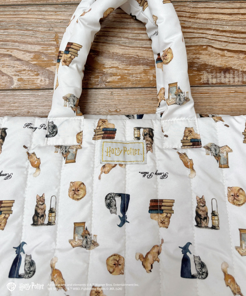 【Harry Potter】キャット 総柄 ミニトートバッグ 詳細画像 オフホワイト 11