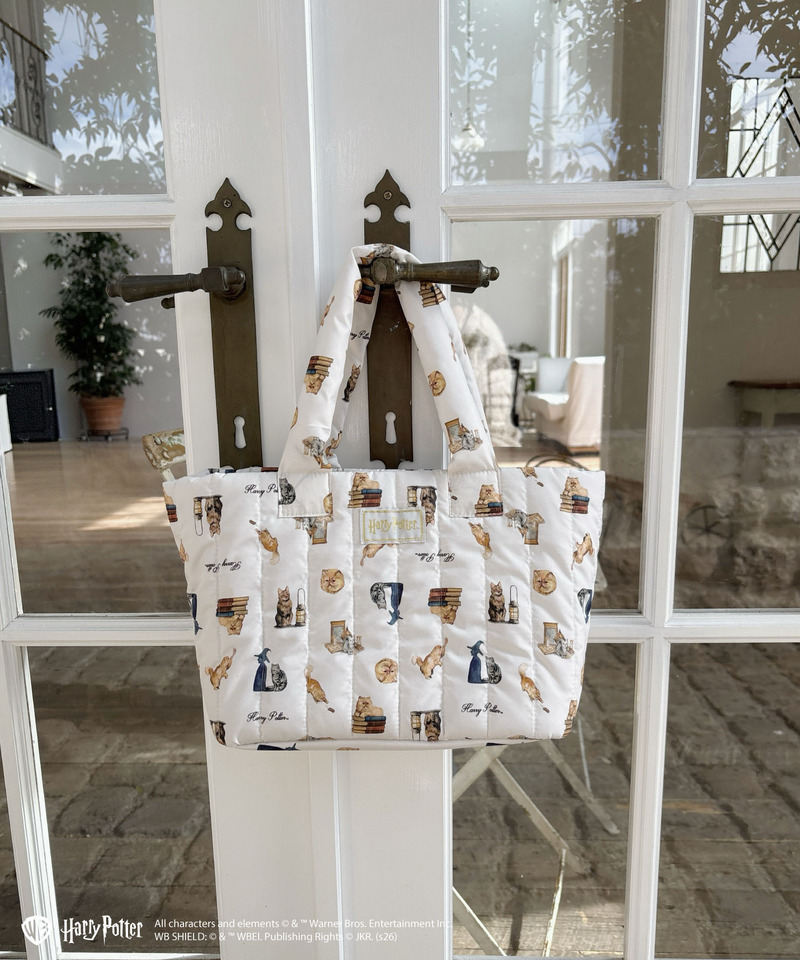 【Harry Potter】キャット 総柄 ミニトートバッグ 詳細画像 オフホワイト 2