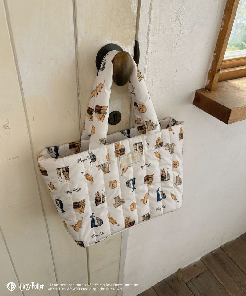 【Harry Potter】キャット 総柄 ミニトートバッグ 詳細画像 オフホワイト 3
