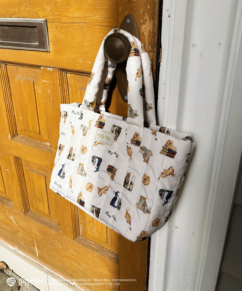【Harry Potter】キャット 総柄 ミニトートバッグ 詳細画像 オフホワイト 4
