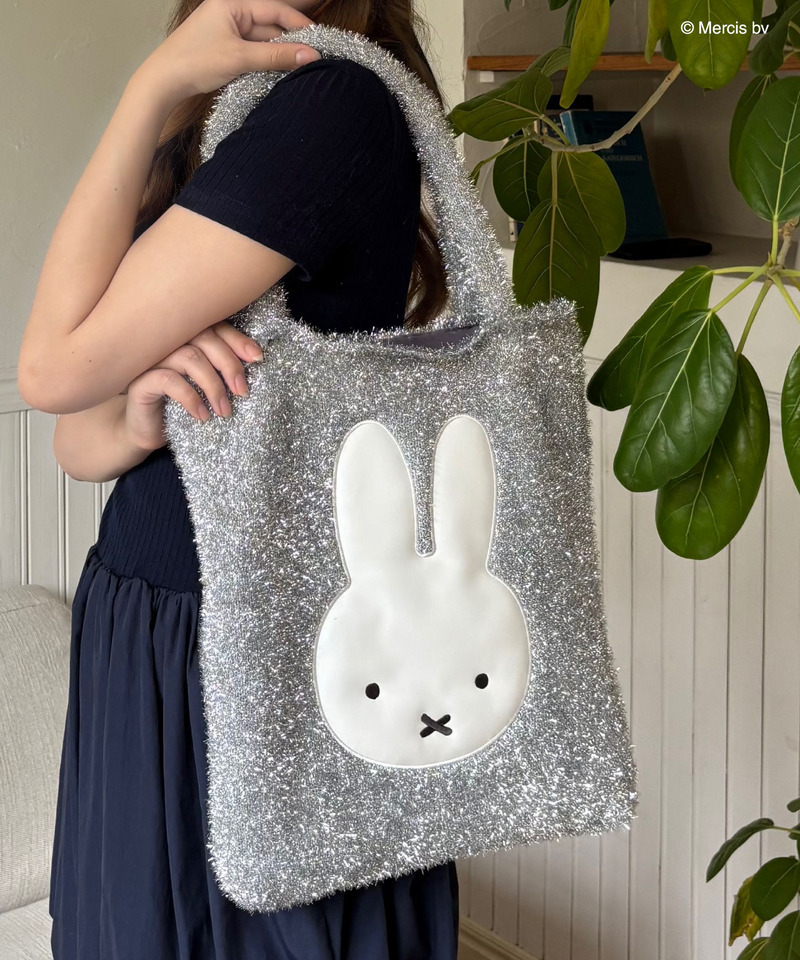 【miffy】 ダイカット ラメニット トートバッグ