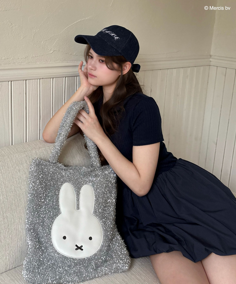 【miffy】 ダイカット ラメニット トートバッグ 詳細画像 シルバー 7