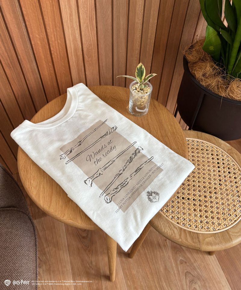 【Harry Potter】魔法の杖 プリント Tシャツ 詳細画像 オフホワイト 2