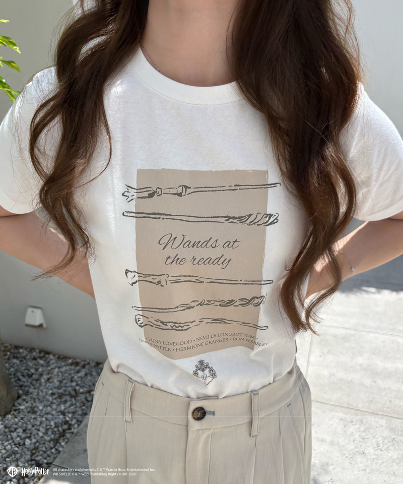 【Harry Potter】魔法の杖 プリント Tシャツ 詳細画像 オフホワイト 3