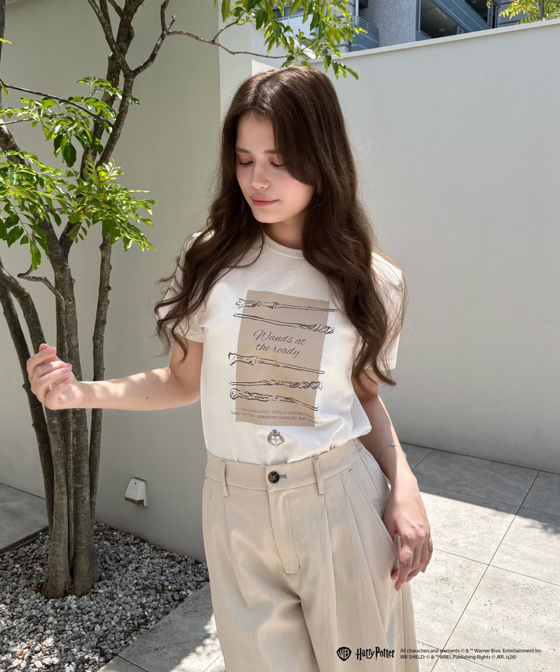 【Harry Potter】魔法の杖 プリント Tシャツ 詳細画像 オフホワイト 9