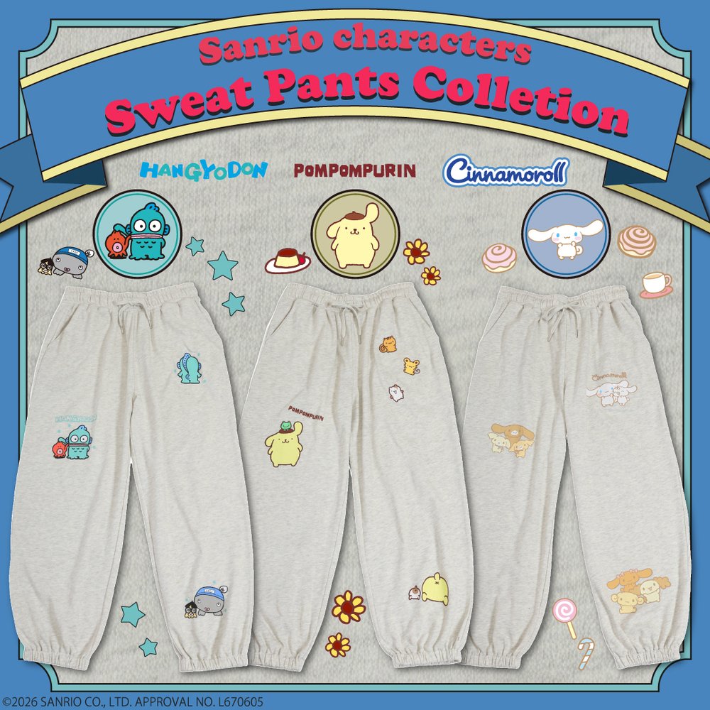 Sanrio characters sweat pants collection【PONEYCOMB TOKYO】